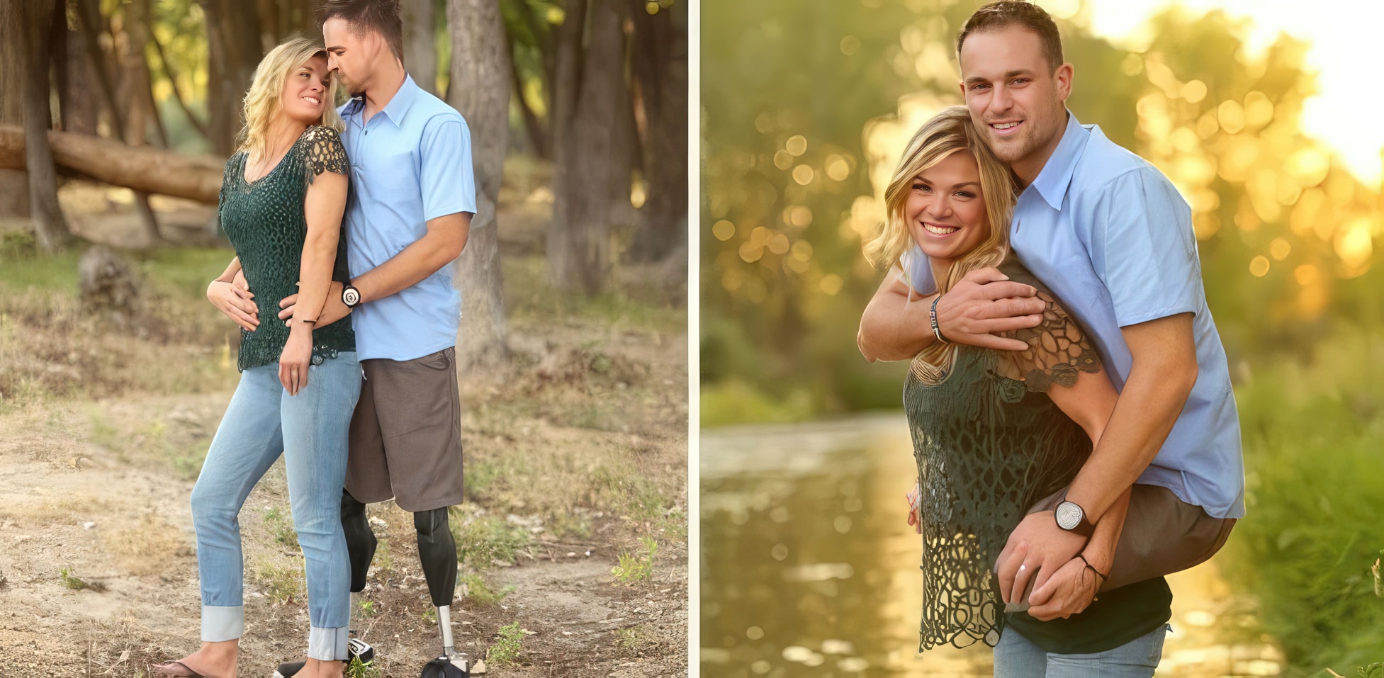 Poruszająca historia: kobieta niesie na plecach swojego męża bez nóg