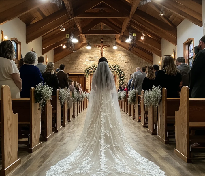 Zauważyłam coś dziwnego u panny młodej na ślubie mojej najlepszej przyjaciółki — kiedy podniosłam jej suknię, wszyscy byli w szoku.