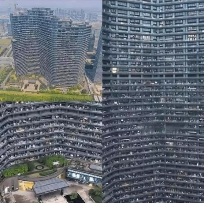 Niesamowity kompleks mieszkaniowy w Chinach, w którym mieszka ponad 30 000 osób. To się nazywa skala!