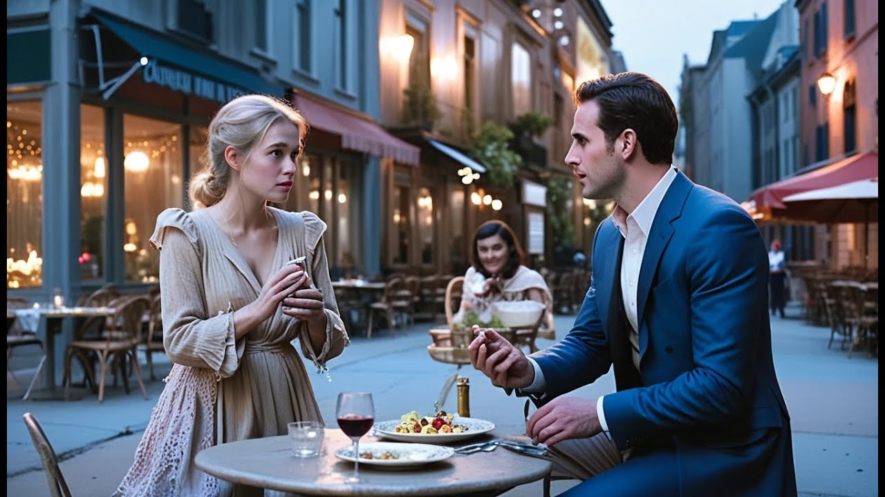 Klęczała przy jego stoliku na chodniku i kołysała swoje dziecko na rękach. „Proszę, nie potrzebuję pieniędzy – tylko chwilę pańskiego czasu”. Mężczyzna w garniturze podniósł wzrok znad kieliszka z winem, nie podejrzewając, że jej słowa wstrząsną wszystkim, w co wierzył.