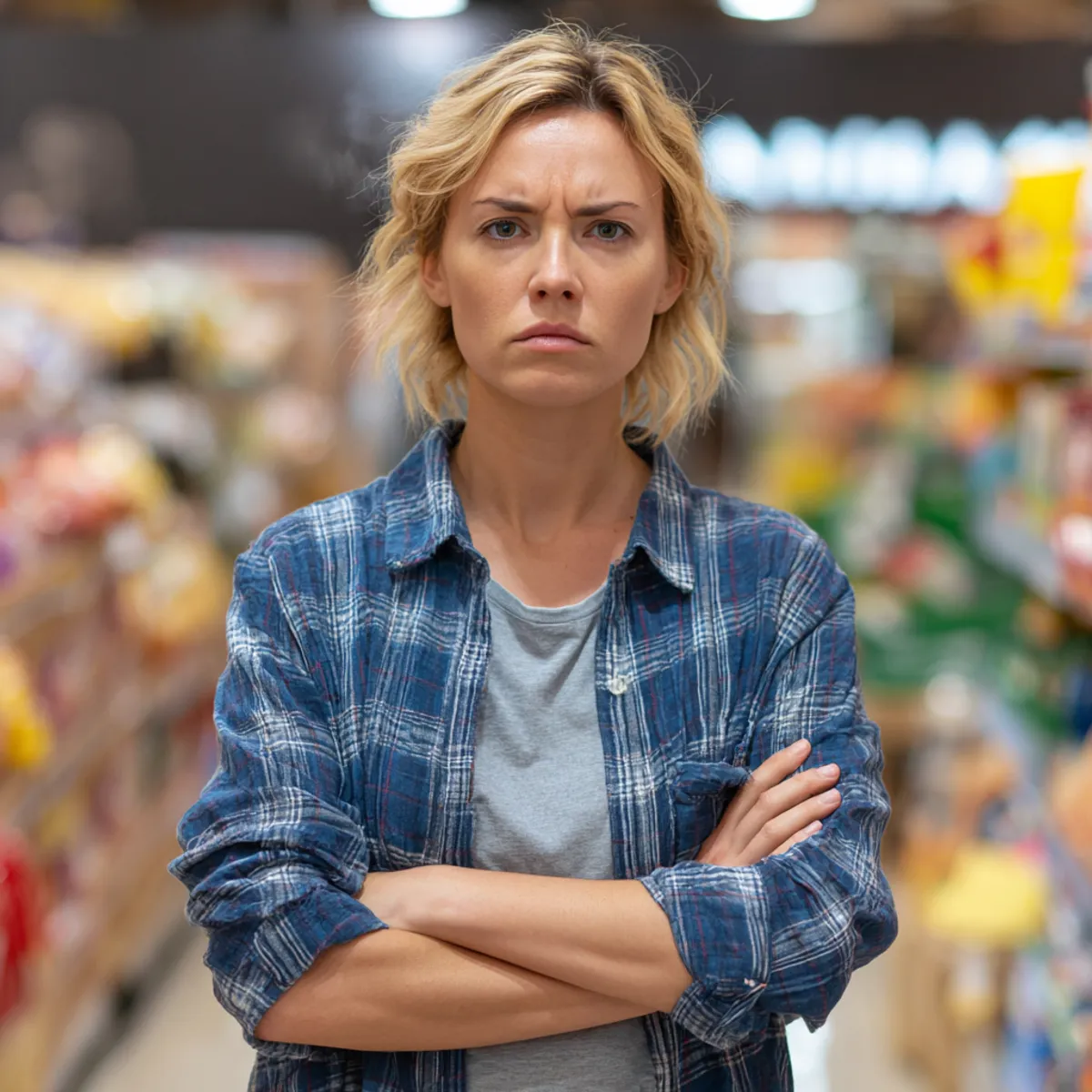 Ludzie w kolejce w supermarkecie chcieli mnie wyrzucić, kiedy moja wnuczka zaczęła płakać – ale nagle wkroczył nieznajomy.