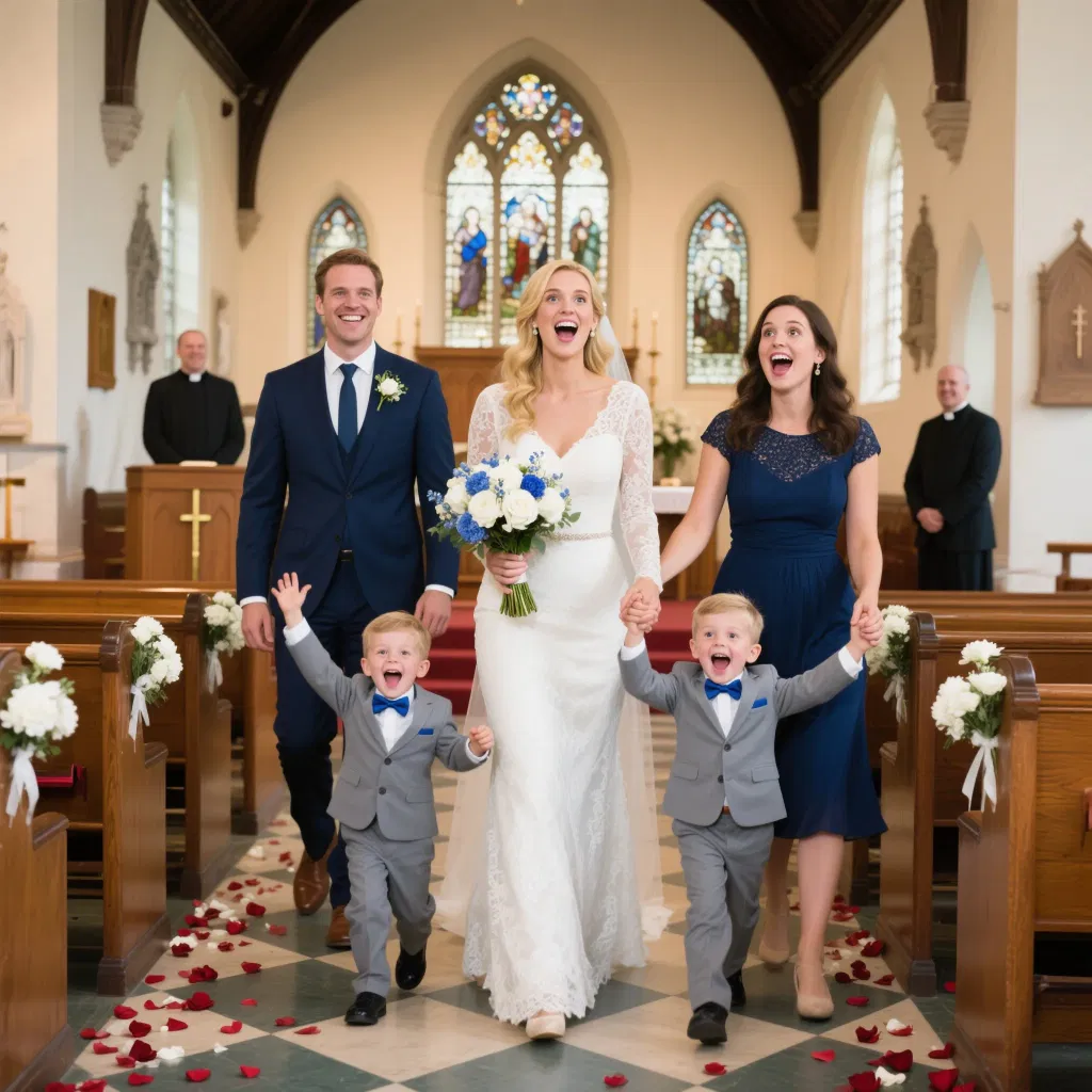 Moi siostrzeńcy szli przede mną podczas mojego ślubu — a potem wykrzykiwali coś, co skradło serca wszystkich obecnych.
