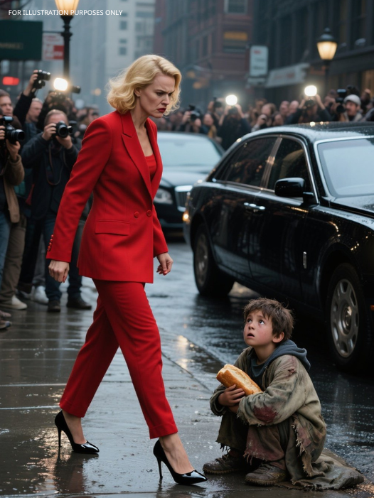 Potężna kobieta obrzuciła brudną wodą bezdomnego chłopca — ale kiedy zobaczyła czerwone znamię na jego dłoni, jej świat się zmienił.