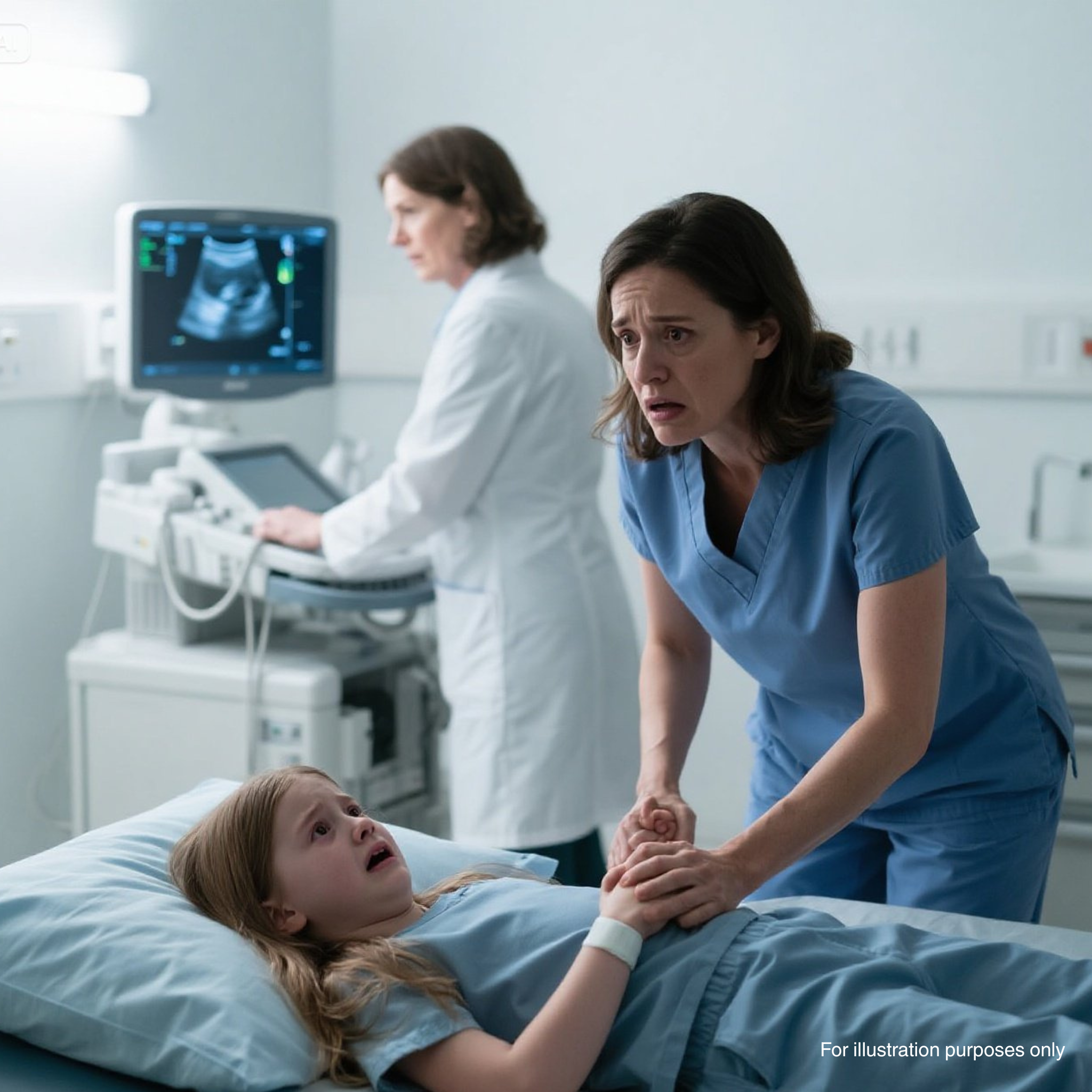 Mała dziewczynka wraca z weekendu z silnym bólem brzucha — to, co lekarz zobaczył na USG, zmieniło wszystko.