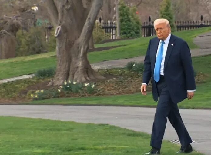 Zdjęcie Trumpa w drodze do Marine One przyciągnęło powszechną uwagę, gdy ludzie dostrzegli pewien szczegół